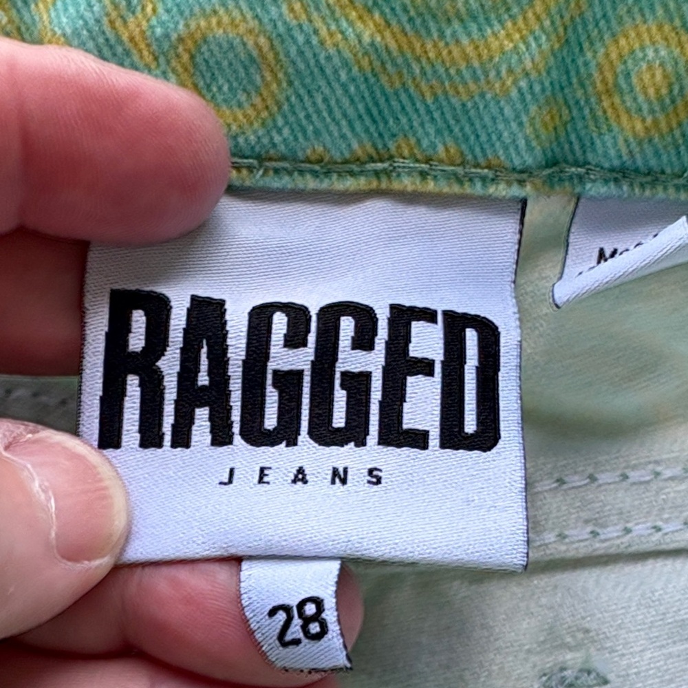 The Ragged Priest Green Patterned Straight Leg Jeans - Picture 13 of 15